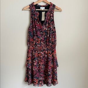 NEW Evereve Josie Dress, Vibrant Floral Print, Smocked Waist, Sleeveless, Medium